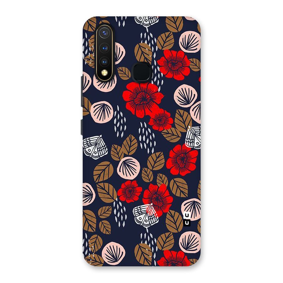 Orange Flora Back Case for Vivo Y19