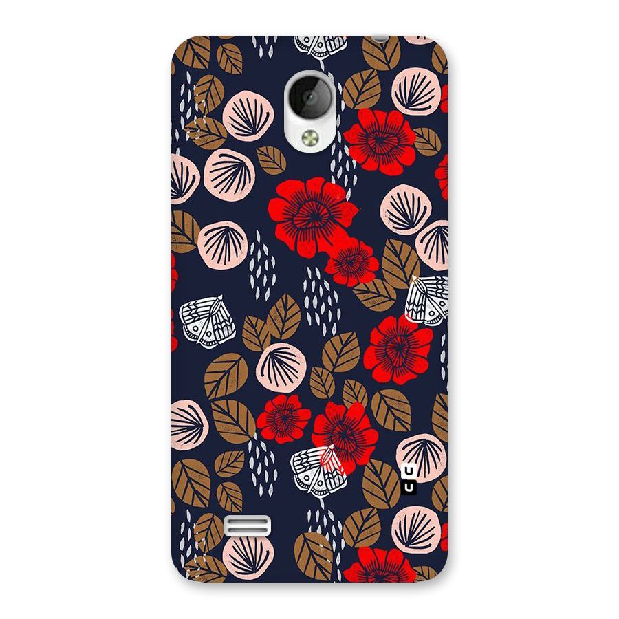 Orange Flora Back Case for Vivo Y21