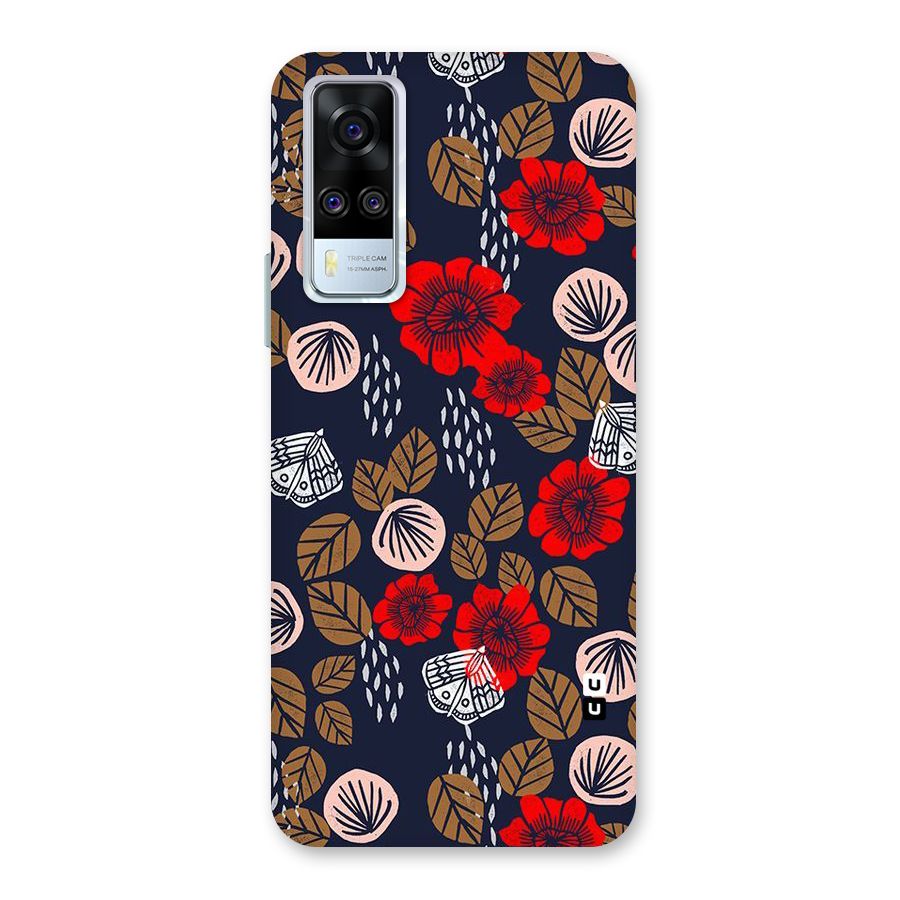Orange Flora Back Case for Vivo Y31
