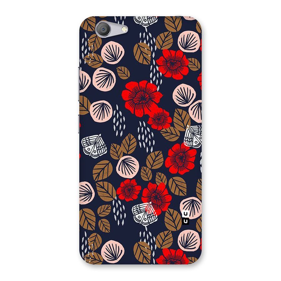 Orange Flora Back Case for Vivo Y53
