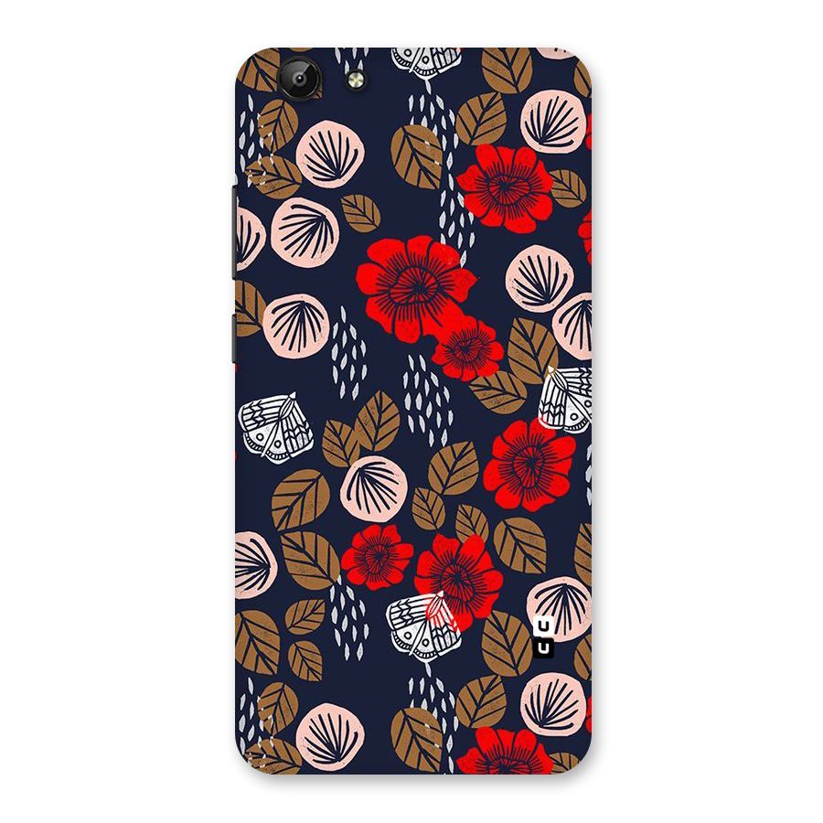 Orange Flora Back Case for Vivo Y69