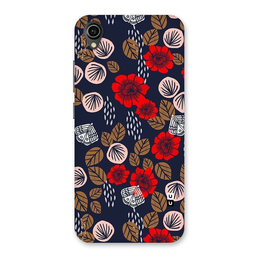 Orange Flora Back Case for Vivo Y90