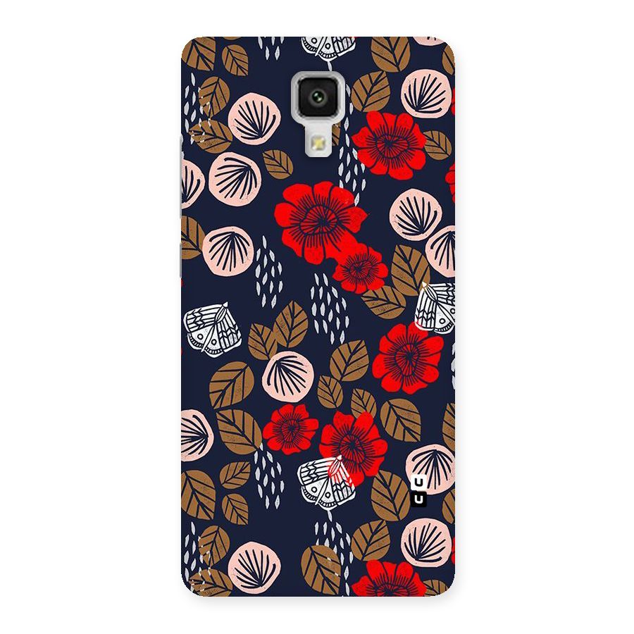 Orange Flora Back Case for Xiaomi Mi 4