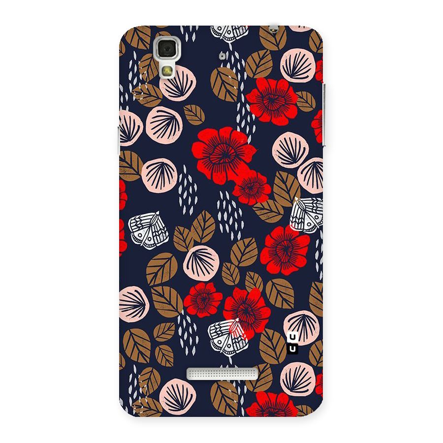Orange Flora Back Case for Yu Yureka