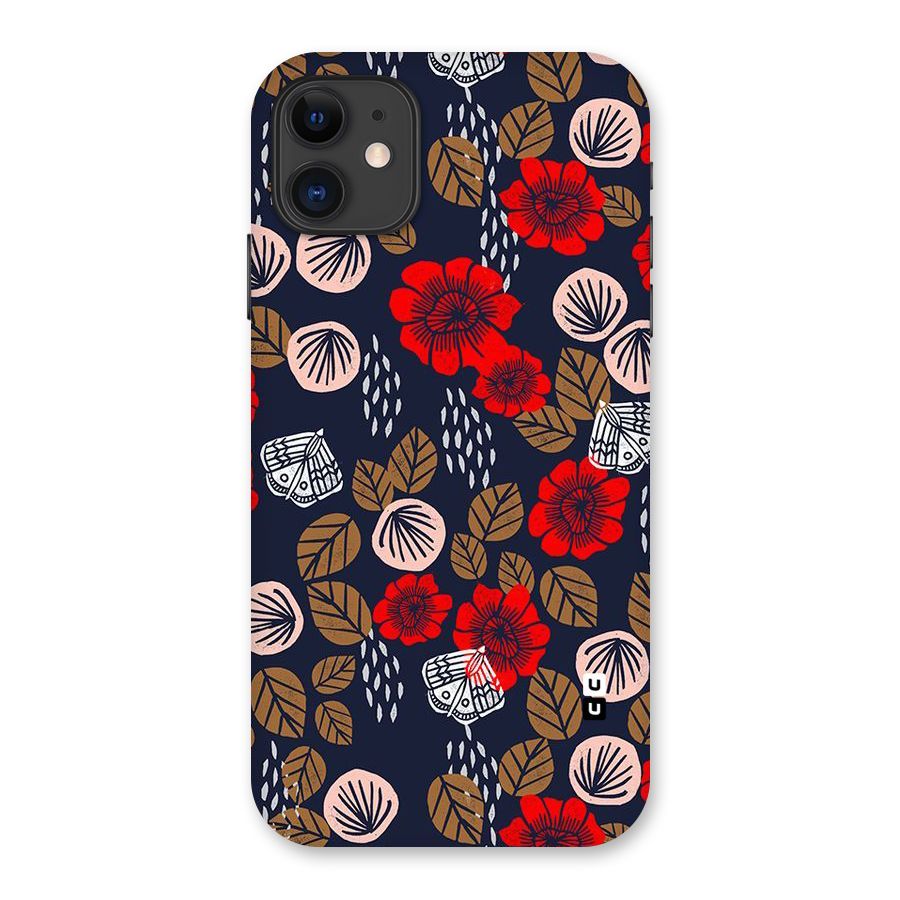 Orange Flora Back Case for iPhone 11