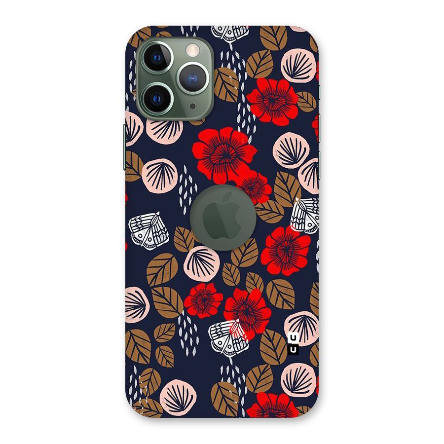 Orange Flora Back Case for iPhone 11 Pro Logo  Cut