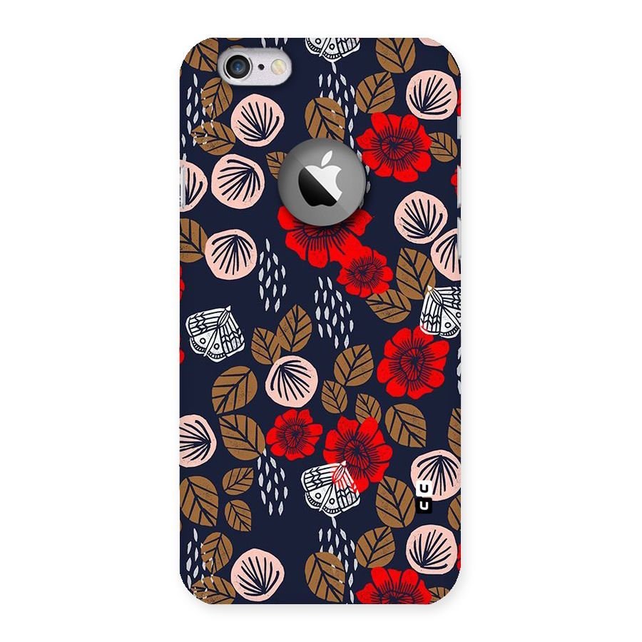 Orange Flora Back Case for iPhone 6 Logo Cut