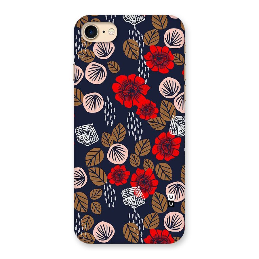 Orange Flora Back Case for iPhone 7