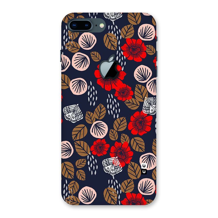 Orange Flora Back Case for iPhone 7 Plus Apple Cut