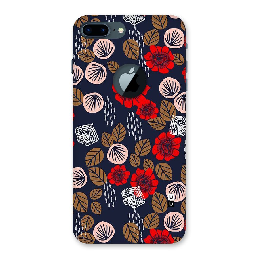 Orange Flora Back Case for iPhone 7 Plus Logo Cut