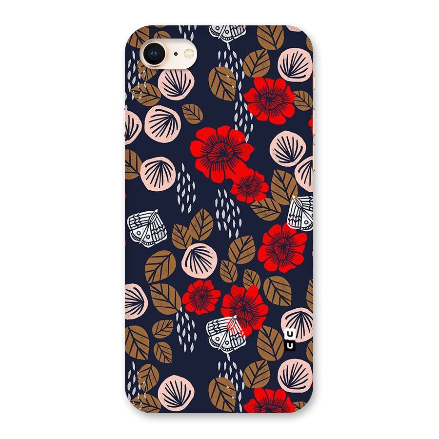 Orange Flora Back Case for iPhone 8