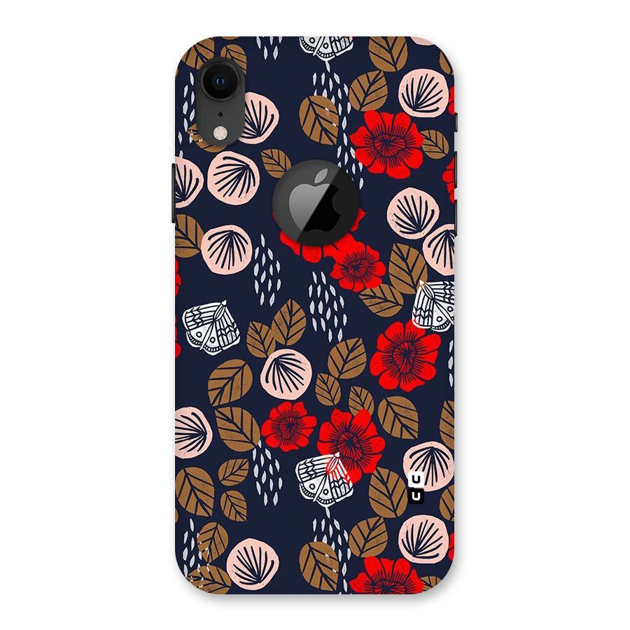 Orange Flora Back Case for iPhone XR Logo Cut