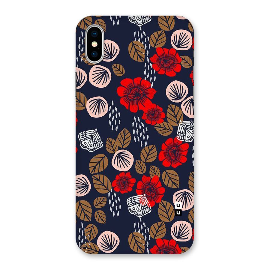 Orange Flora Back Case for iPhone XS