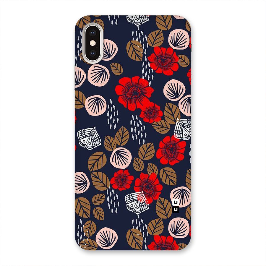 Orange Flora Back Case for iPhone XS Max