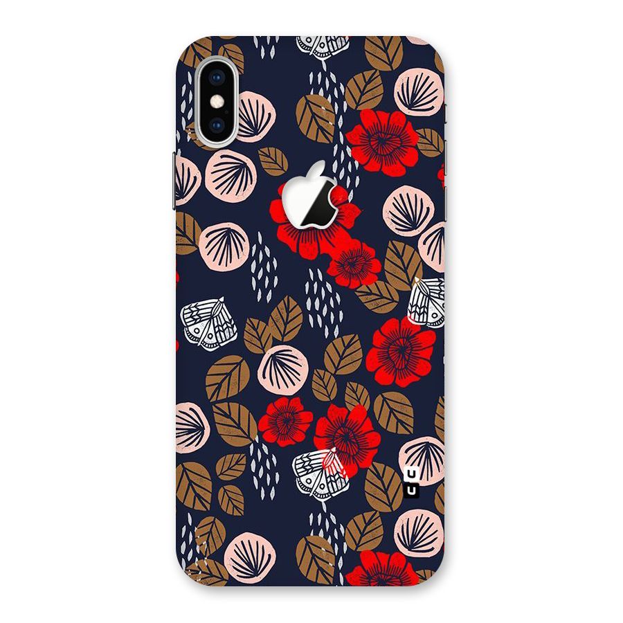 Orange Flora Back Case for iPhone XS Max Apple Cut