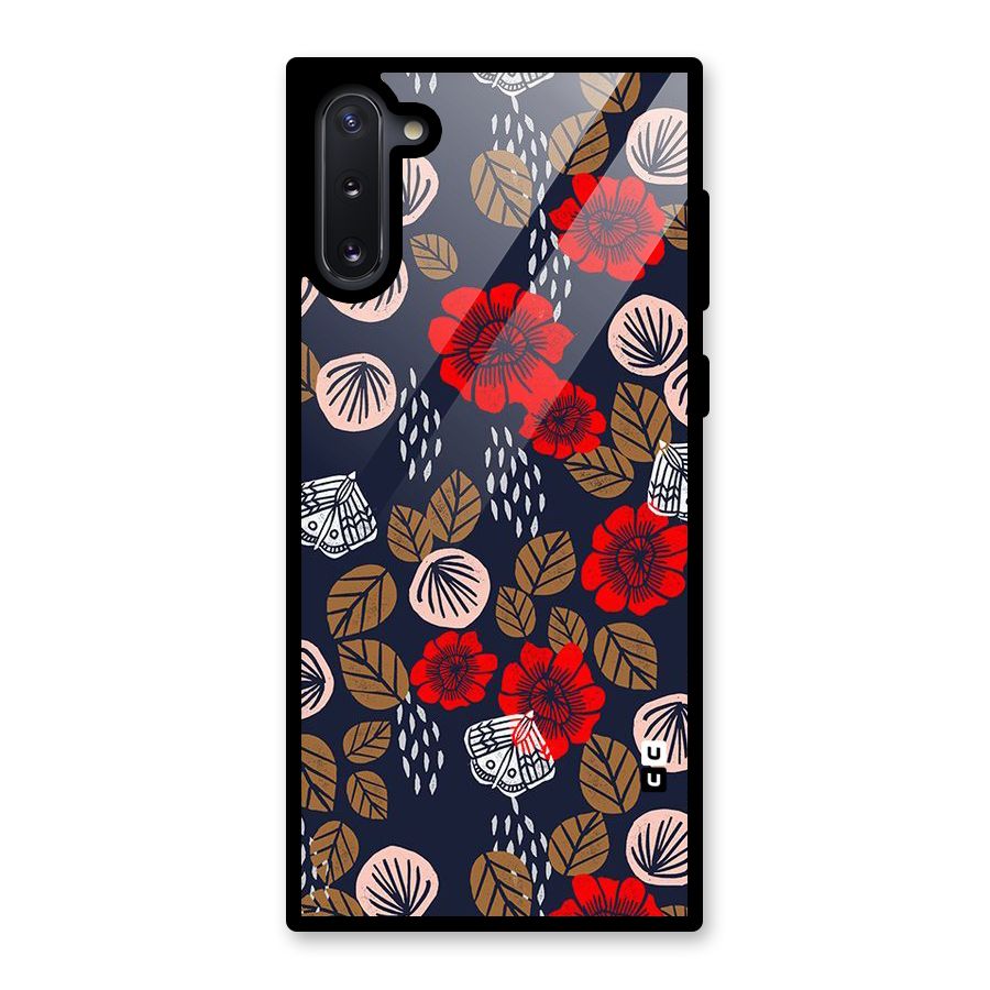 Orange Flora Glass Back Case for Galaxy Note 10