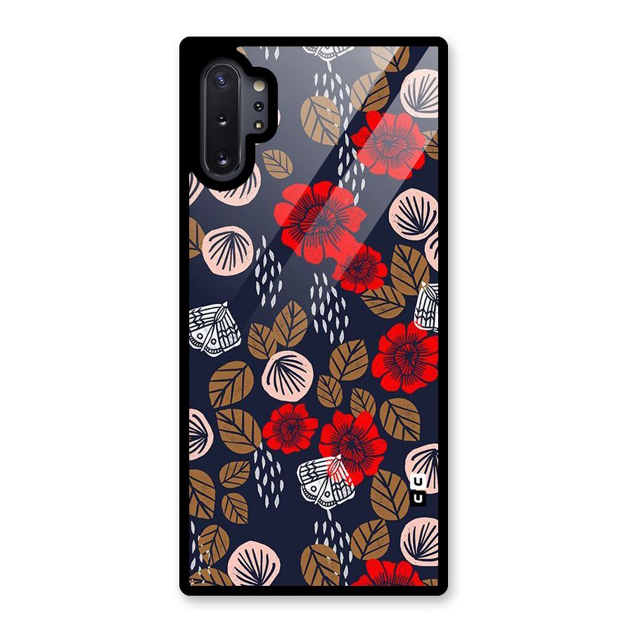 Orange Flora Glass Back Case for Galaxy Note 10 Plus