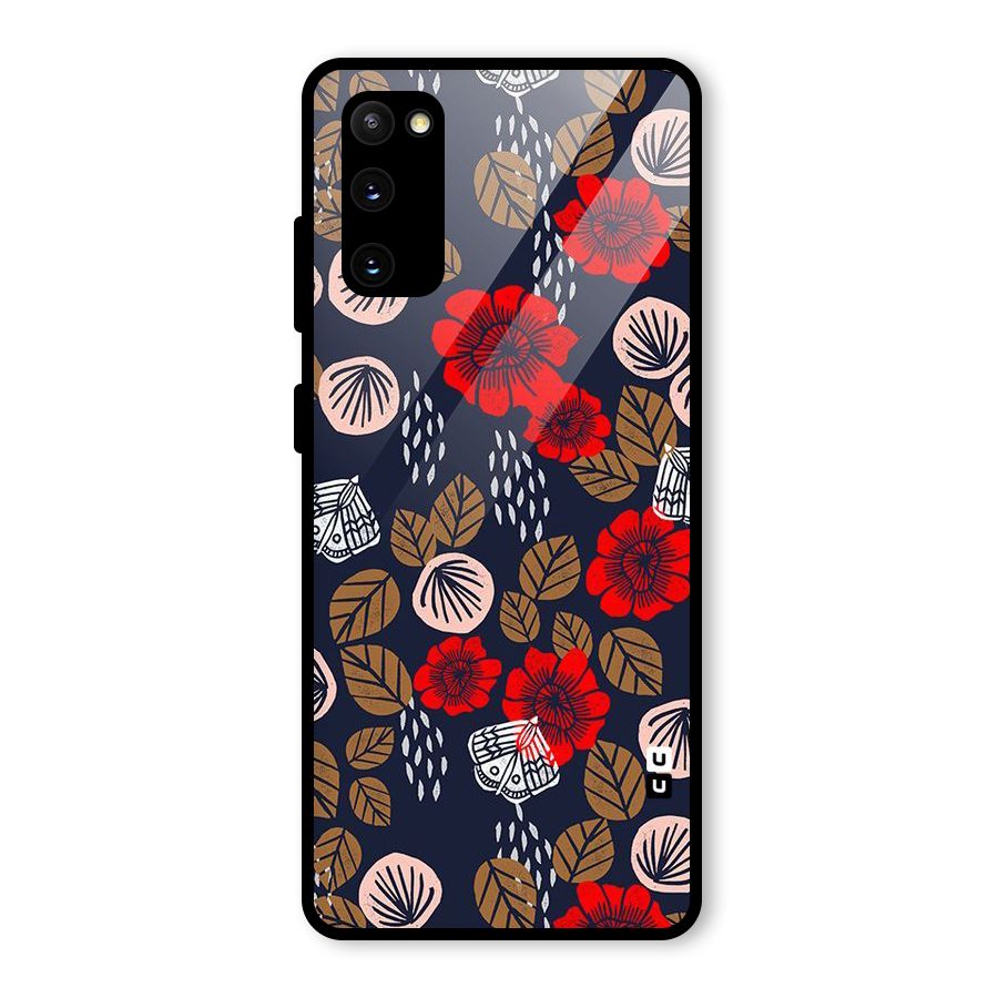 Orange Flora Glass Back Case for Galaxy S20 FE 5G
