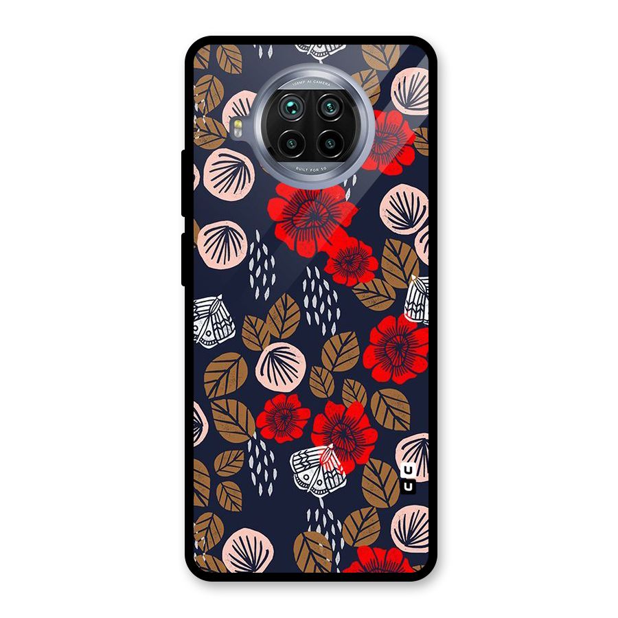 Orange Flora Glass Back Case for Mi 10i