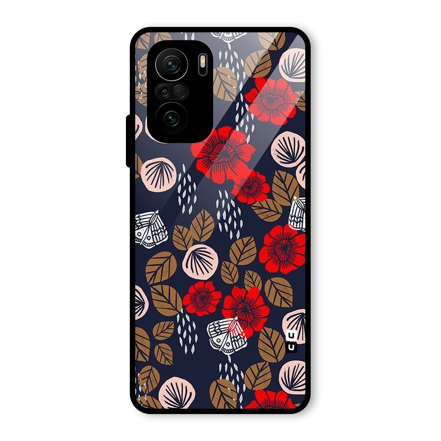 Orange Flora Glass Back Case for Mi 11x