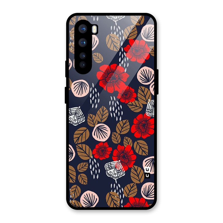Orange Flora Glass Back Case for OnePlus Nord