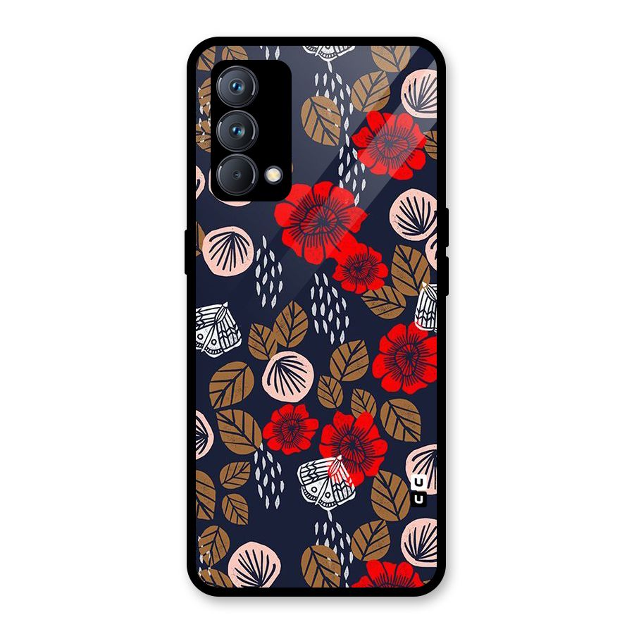 Orange Flora Glass Back Case for Realme GT Master Edition