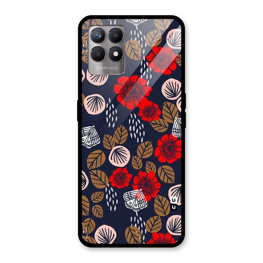 Orange Flora Glass Back Case for Realme Narzo 50