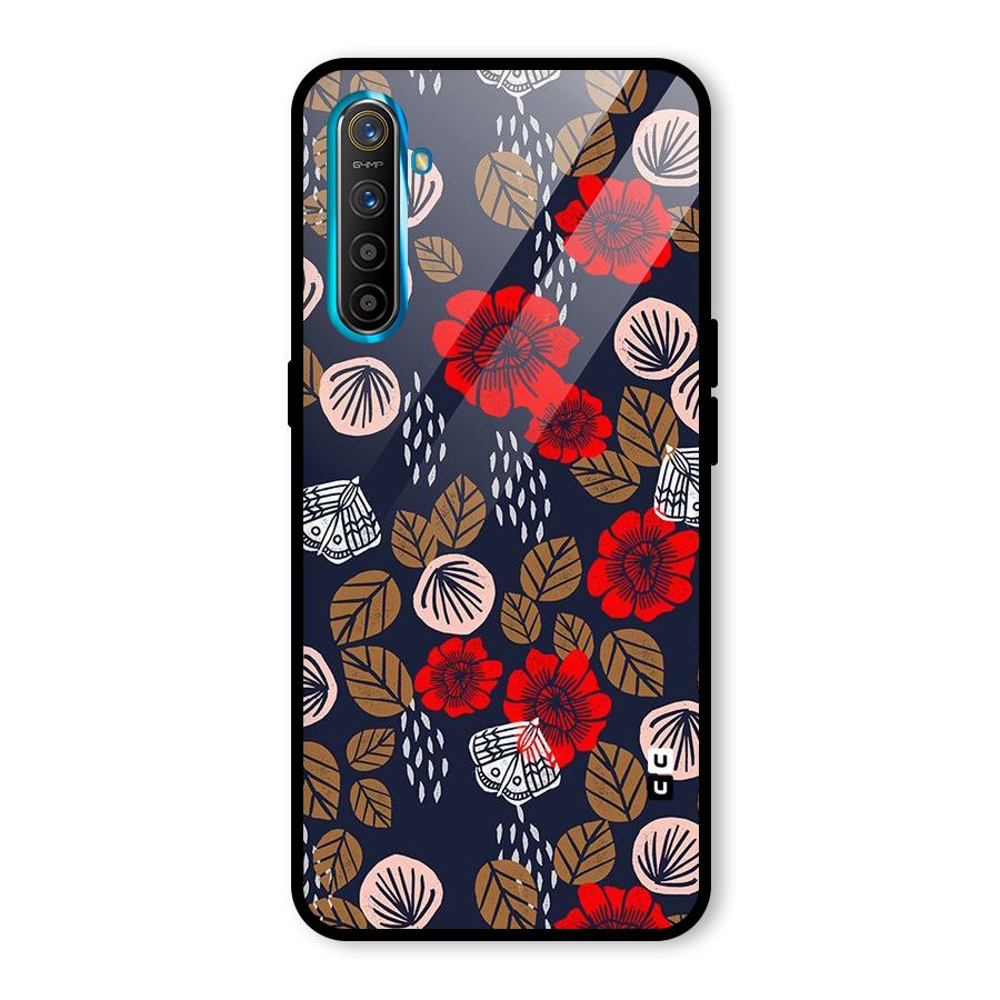 Orange Flora Glass Back Case for Realme X2