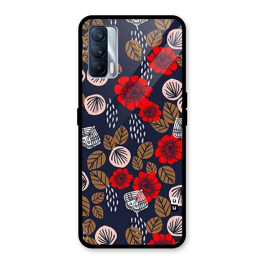 Orange Flora Glass Back Case for Realme X7