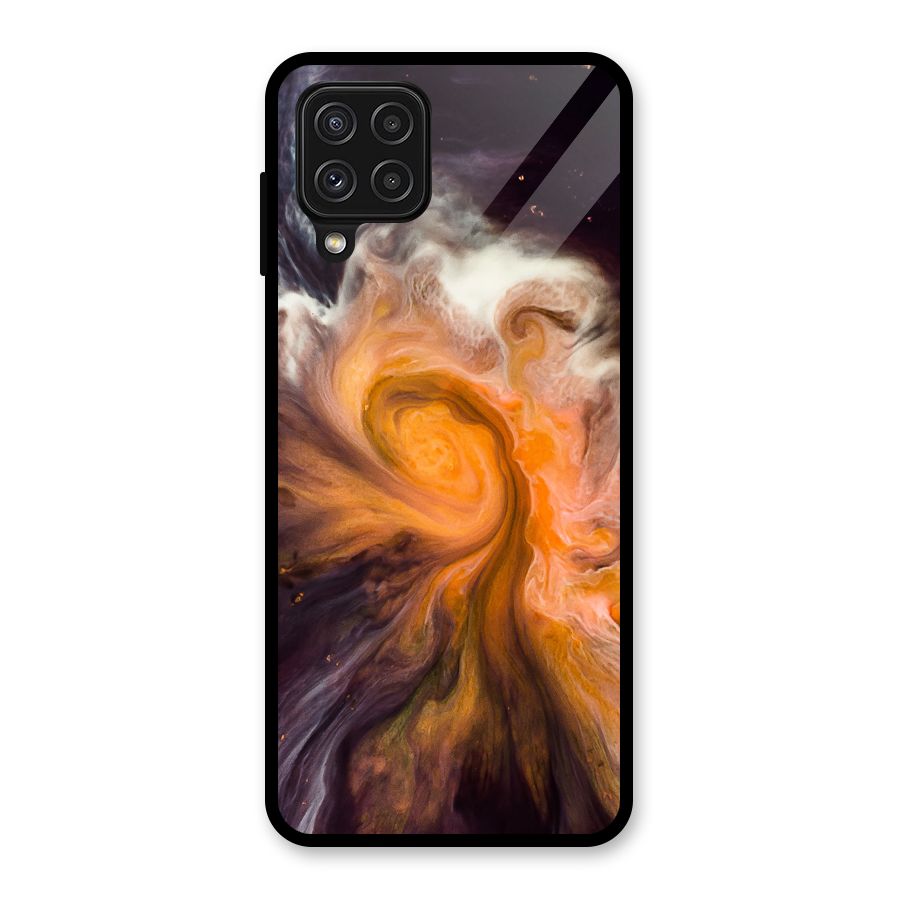 Orange Fusion Glass Back Case for Galaxy A22 4G