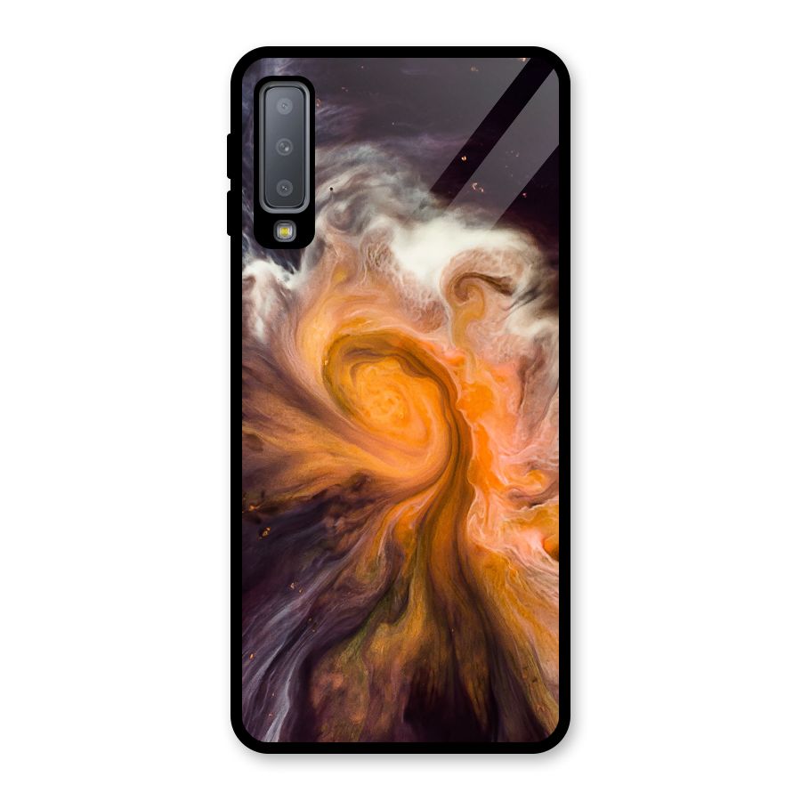 Orange Fusion Glass Back Case for Galaxy A7 (2018)