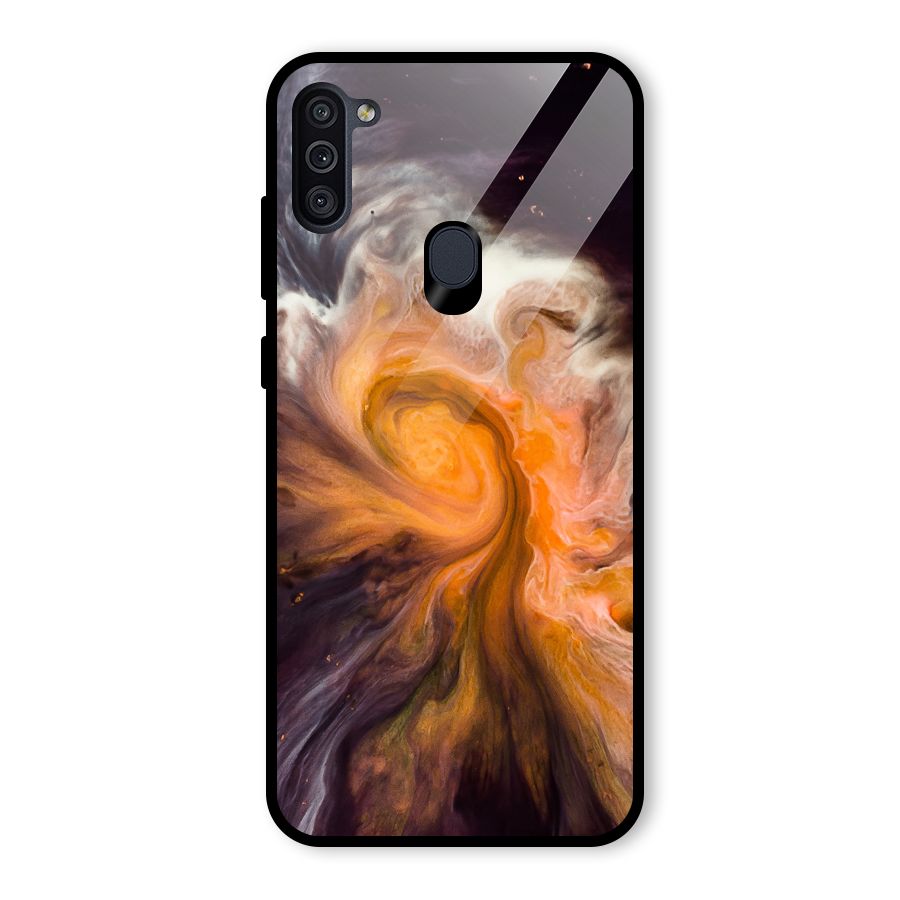 Orange Fusion Glass Back Case for Galaxy M11