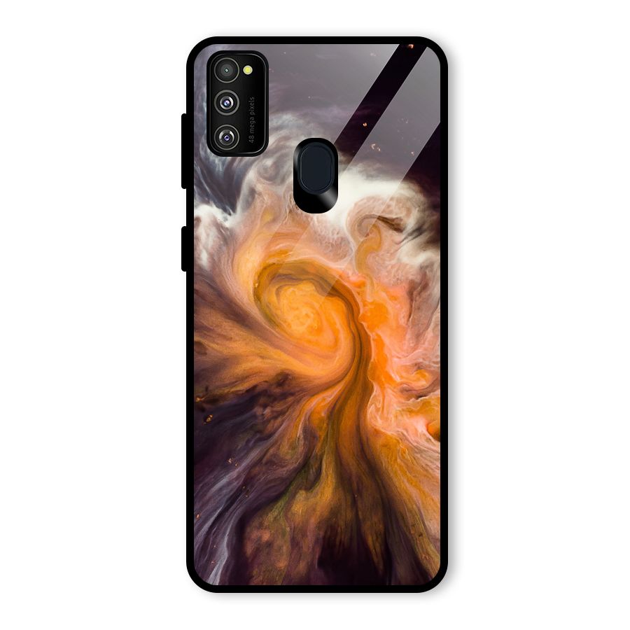 Orange Fusion Glass Back Case for Galaxy M30s