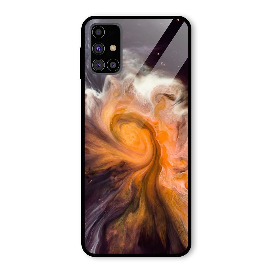 Orange Fusion Glass Back Case for Galaxy M31s
