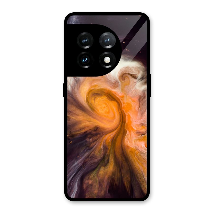 Orange Fusion Glass Back Case for OnePlus 11