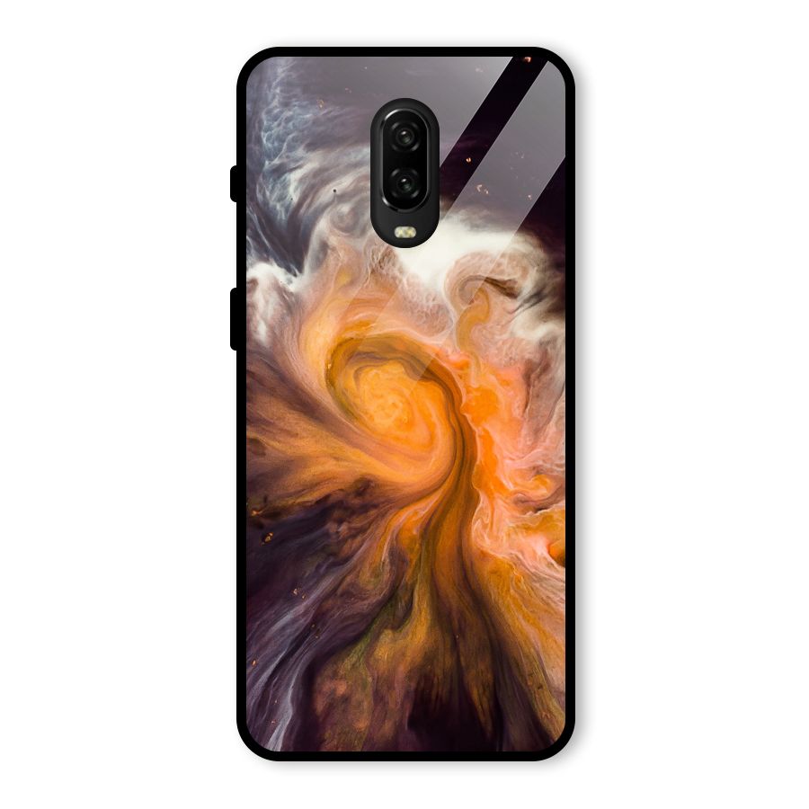 Orange Fusion Glass Back Case for OnePlus 6T