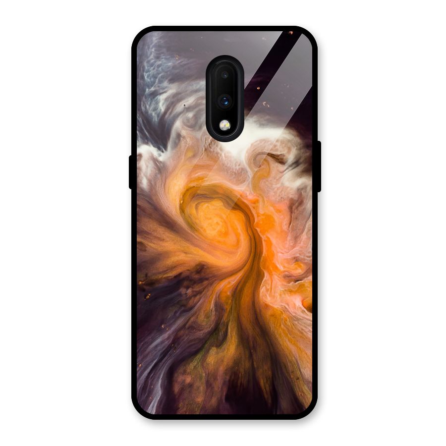 Orange Fusion Glass Back Case for OnePlus 7