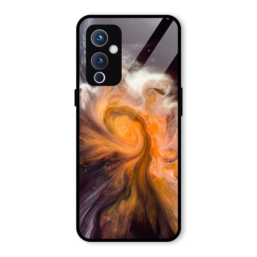 Orange Fusion Glass Back Case for OnePlus 9