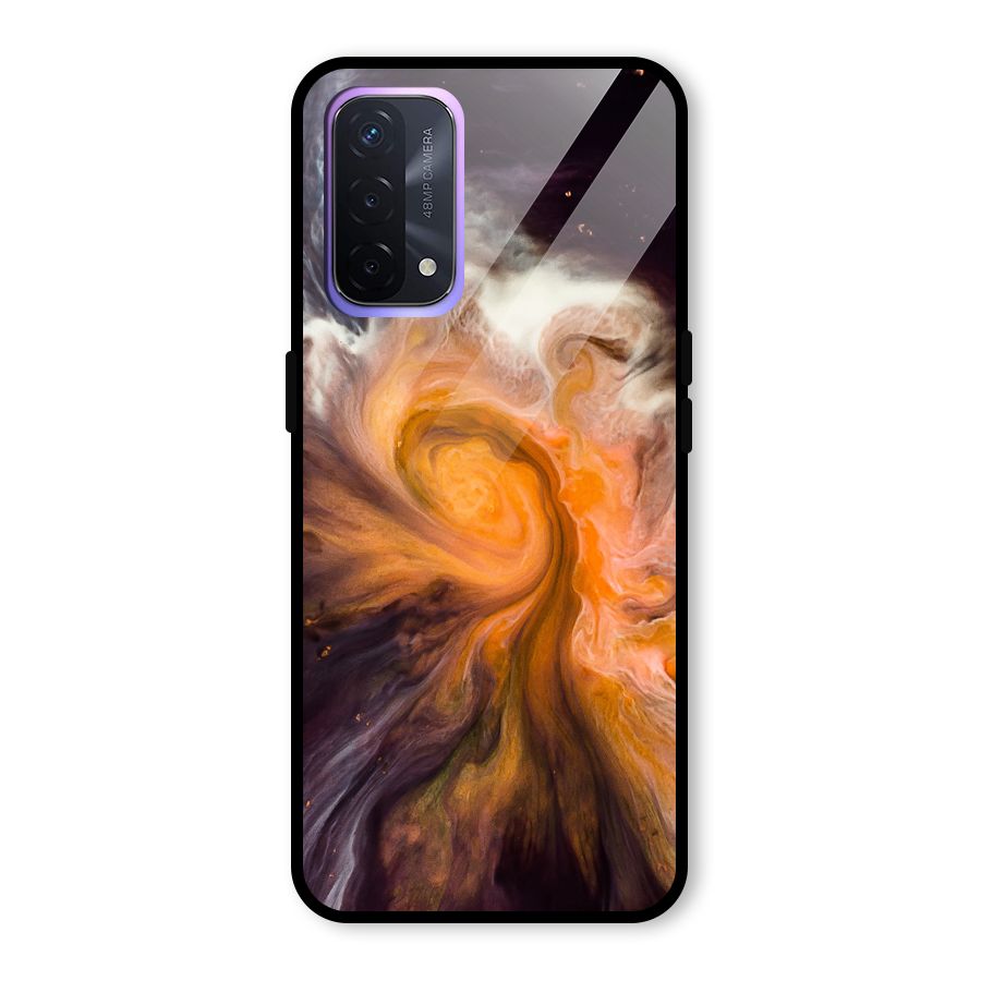Orange Fusion Glass Back Case for Oppo A74 5G