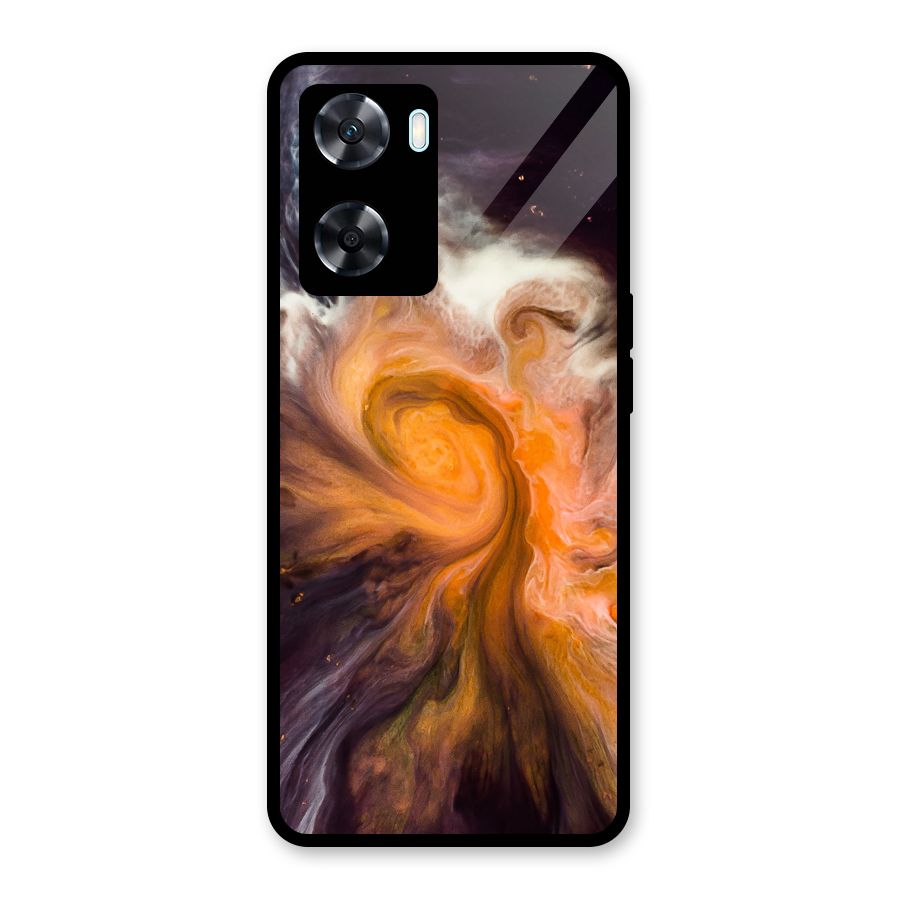 Orange Fusion Glass Back Case for Oppo A77