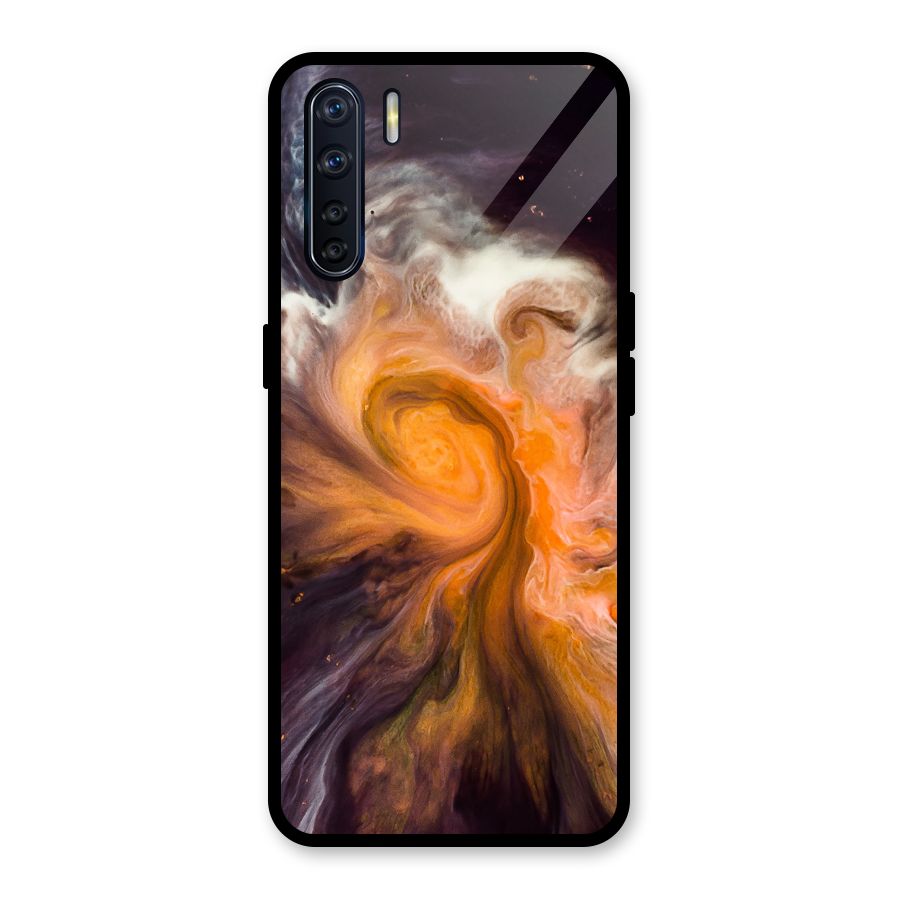 Orange Fusion Glass Back Case for Oppo F15
