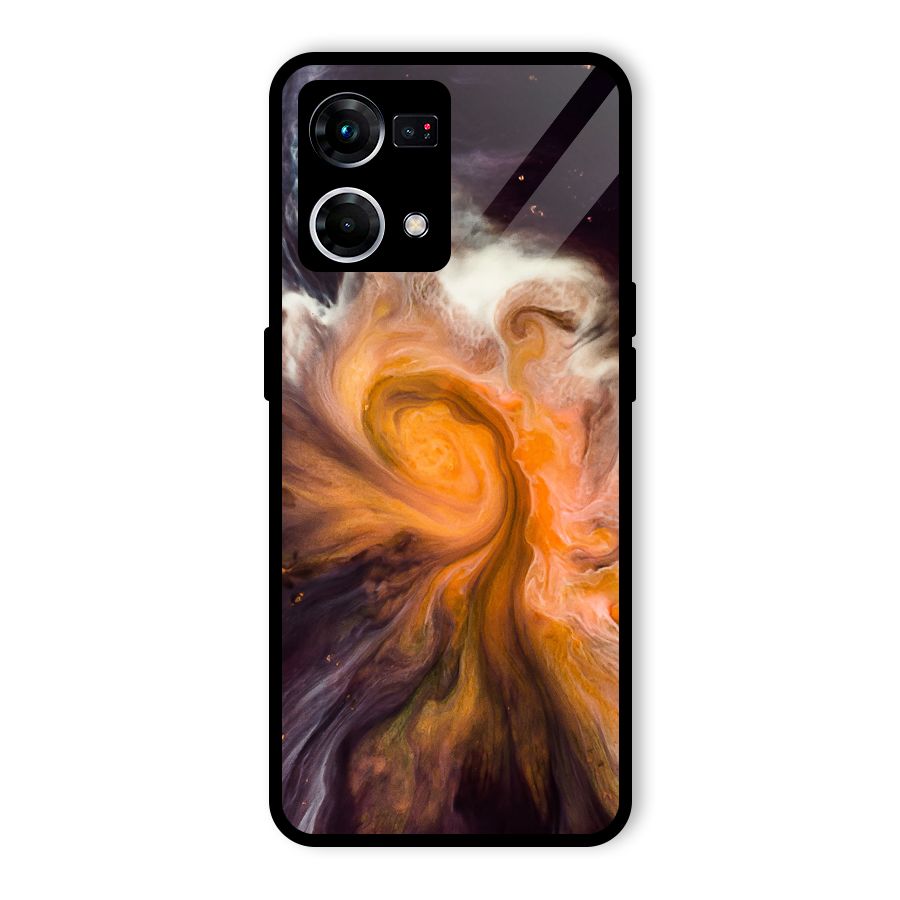 Orange Fusion Glass Back Case for Oppo F21 Pro 4G