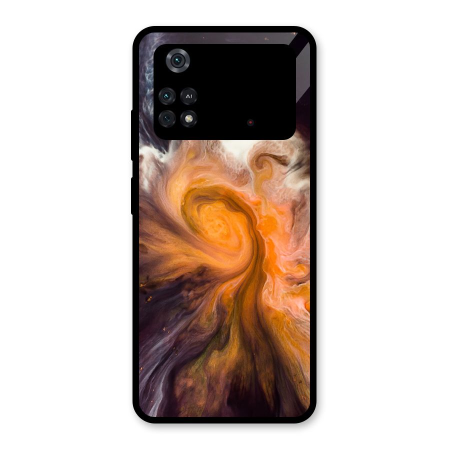 Orange Fusion Glass Back Case for Poco M4 Pro 4G