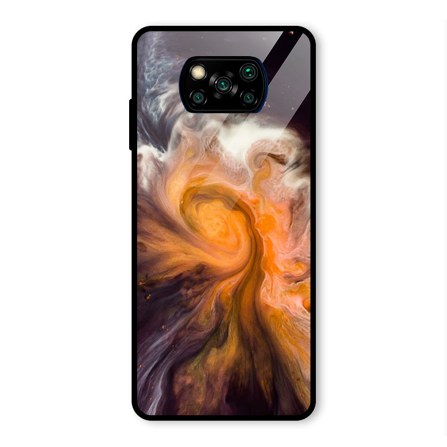 Orange Fusion Glass Back Case for Poco X3 Pro