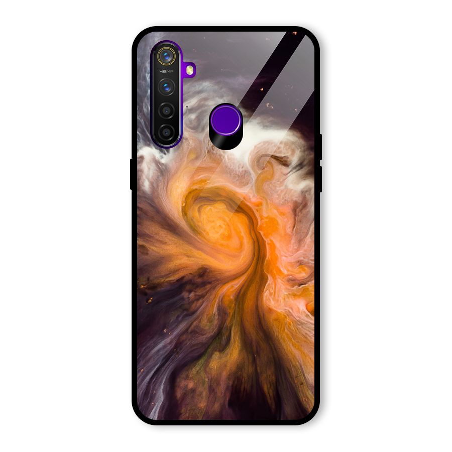 Orange Fusion Glass Back Case for Realme 5 Pro