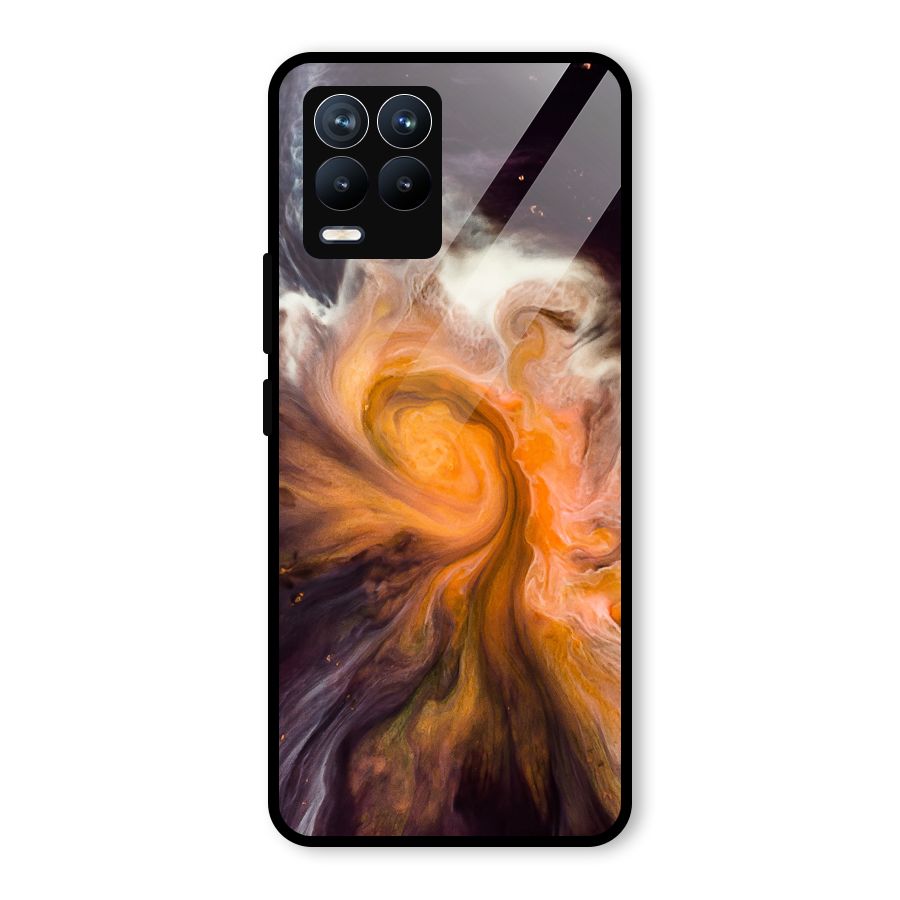 Orange Fusion Glass Back Case for Realme 8