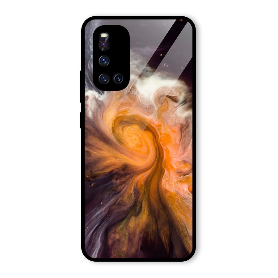 Orange Fusion Glass Back Case for Vivo V19