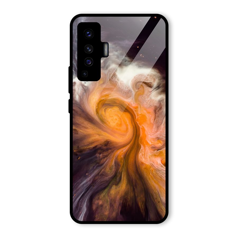 Orange Fusion Glass Back Case for Vivo X50