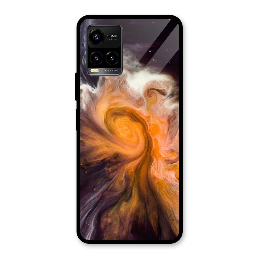 Orange Fusion Glass Back Case for Vivo Y21T