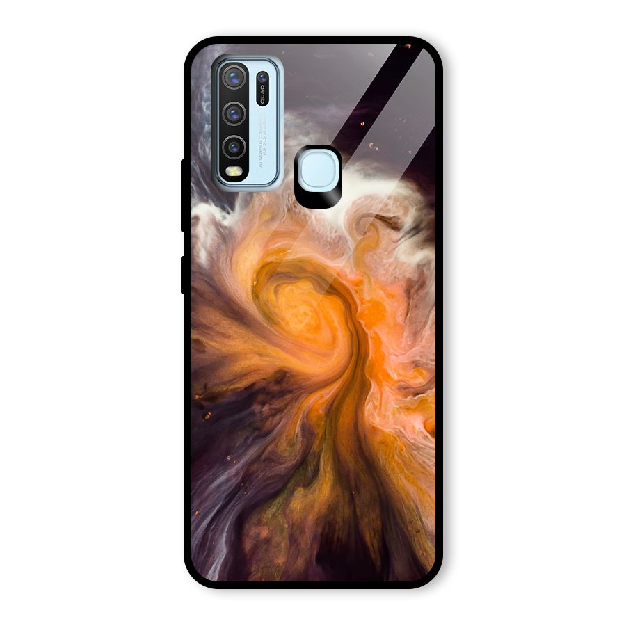 Orange Fusion Glass Back Case for Vivo Y30
